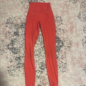High-Waisted coral Leggings 28 inches